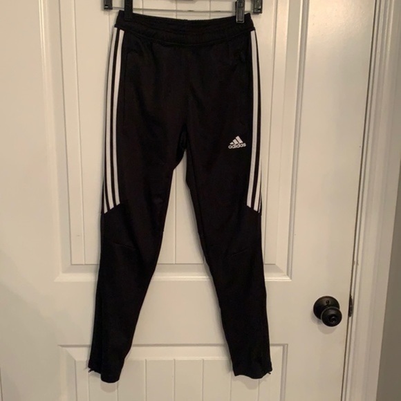Girls adidas black climate cooled jogger leggings zipper bottoms pockets skinny - Picture 1 of 11
